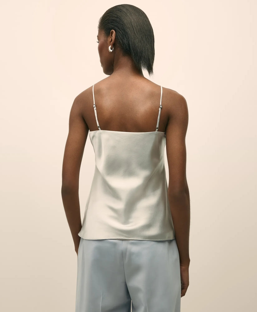 V-Neck Camisole in Washable Silk Charmeuse | Brooks Brothers online shop