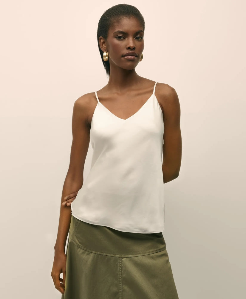 V-Neck Camisole in Washable Silk Charmeuse | Brooks Brothers online shop