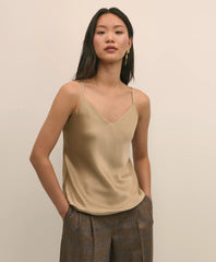 V-Neck Cami in Washable Silk Charmeuse | Brooks Brothers for sale
