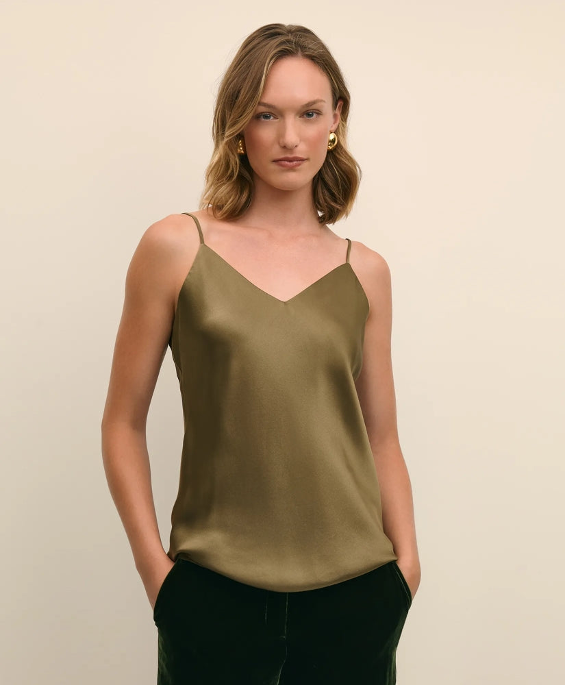 V-Neck Cami in Washable Silk Charmeuse | Brooks Brothers for sale