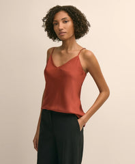 V-Neck Cami in Washable Silk Charmeuse | Brooks Brothers cheap