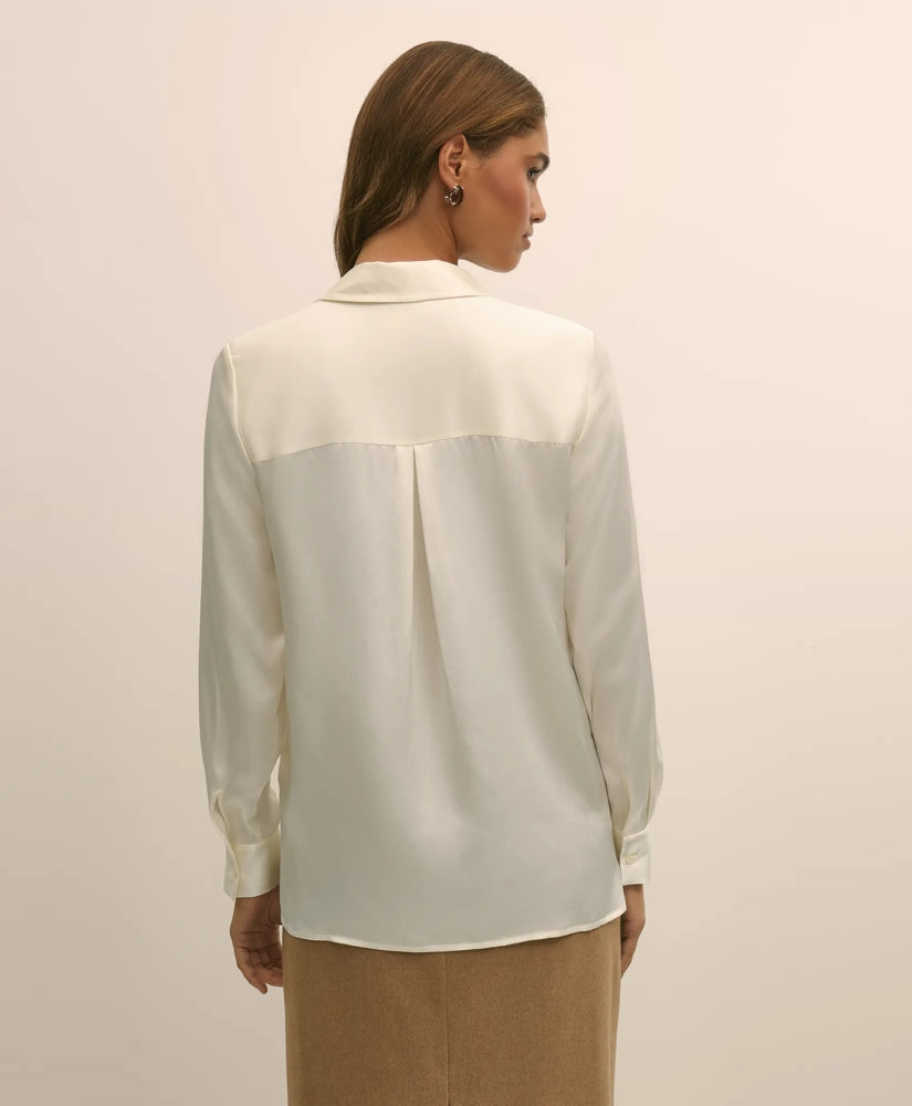 Relaxed Fit Silk Charmeuse Blouse | Brooks Brothers for sale