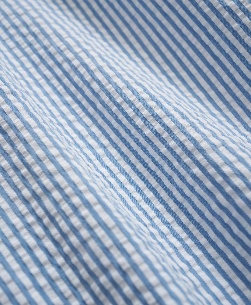 Washed Cotton Seersucker Button-Down Collar, Stripe Sport Shirt | Brooks Brothers cheap