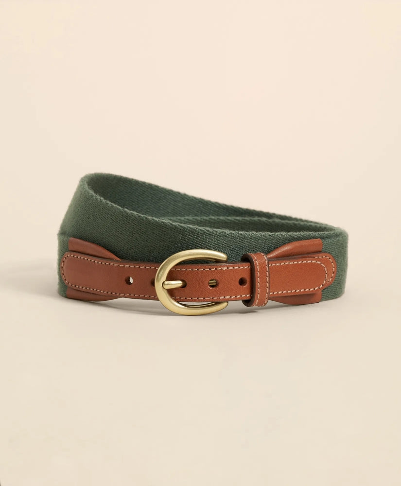 Webbed Leather-Accent Belt | Brooks Brothers sale