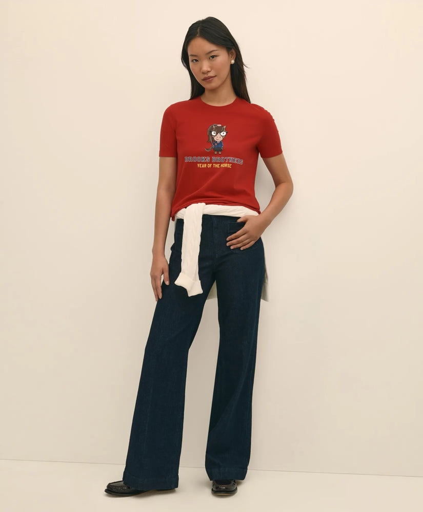 Women's Lunar New Year 100% Cotton Graphic T-Shirt | Brooks Brothers discount