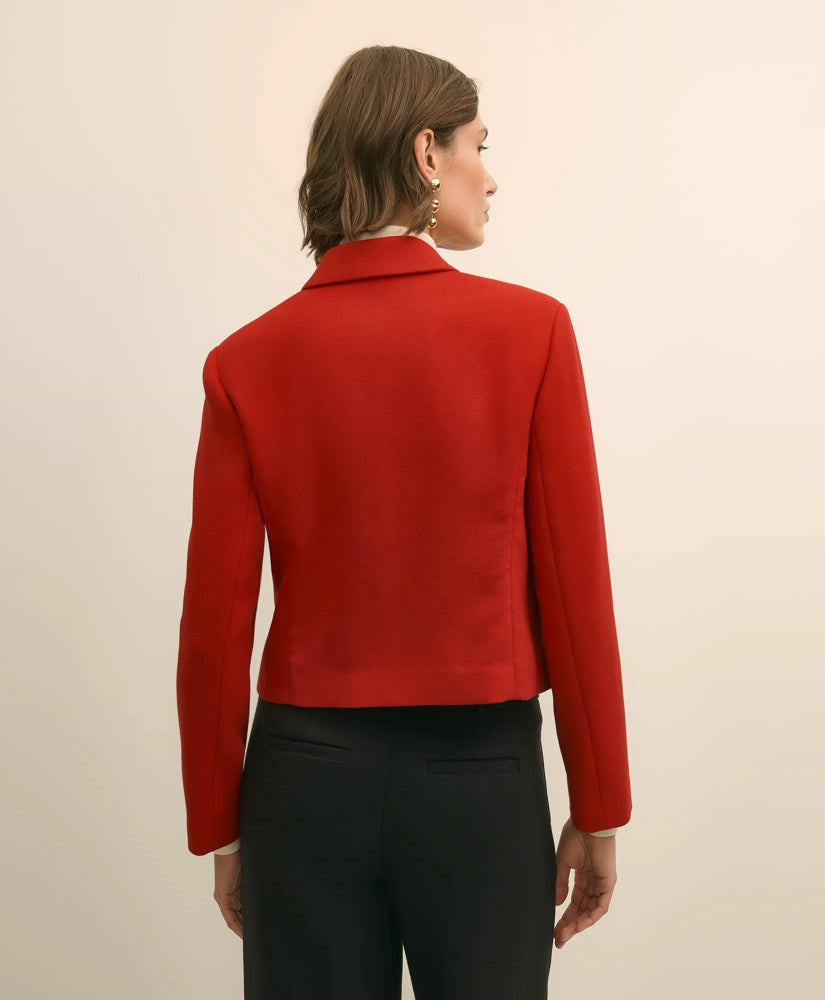 Wool Blend Cropped Double-Breasted Jacket | Brooks Brothers cheap