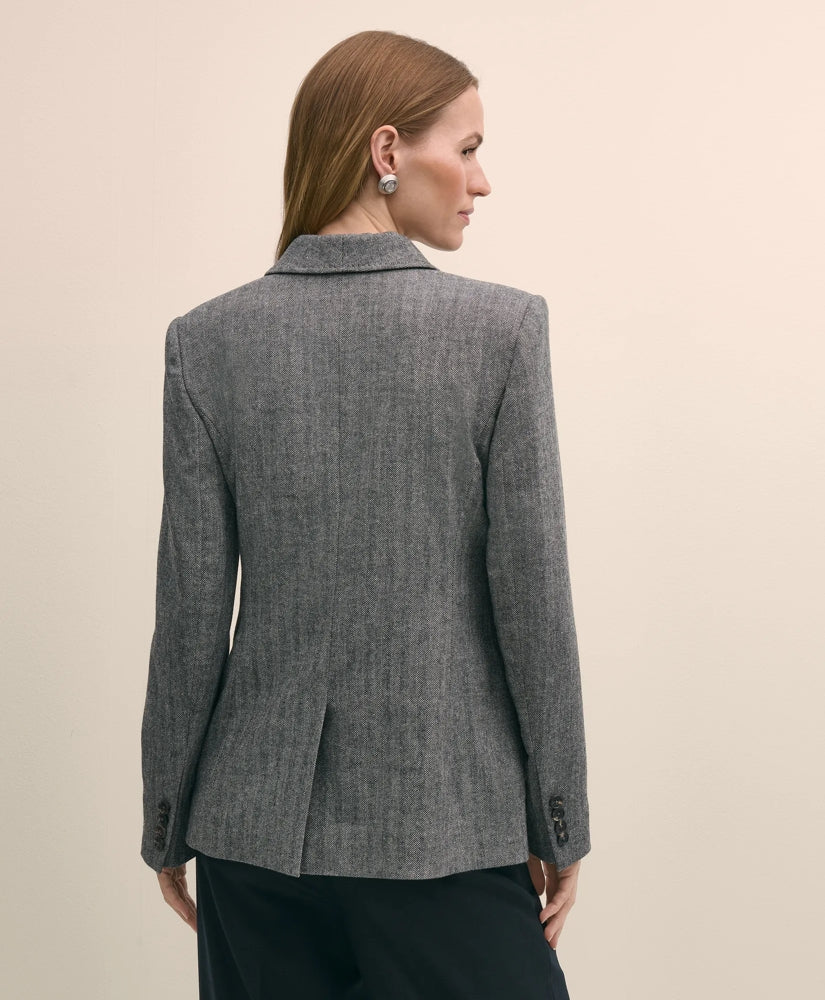 Wool-Blend Double-Breasted Herringbone Jacket | Brooks Brothers sale