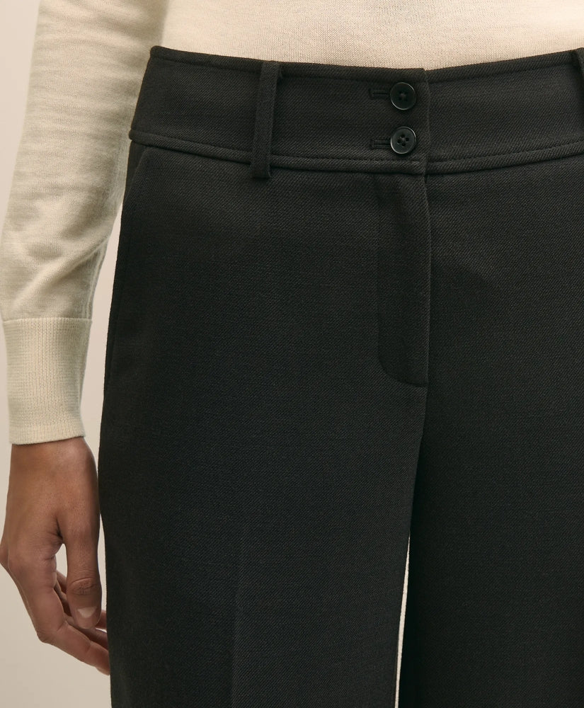 Wool Blend High-Waisted Wide-Leg Pant | Brooks Brothers online shop