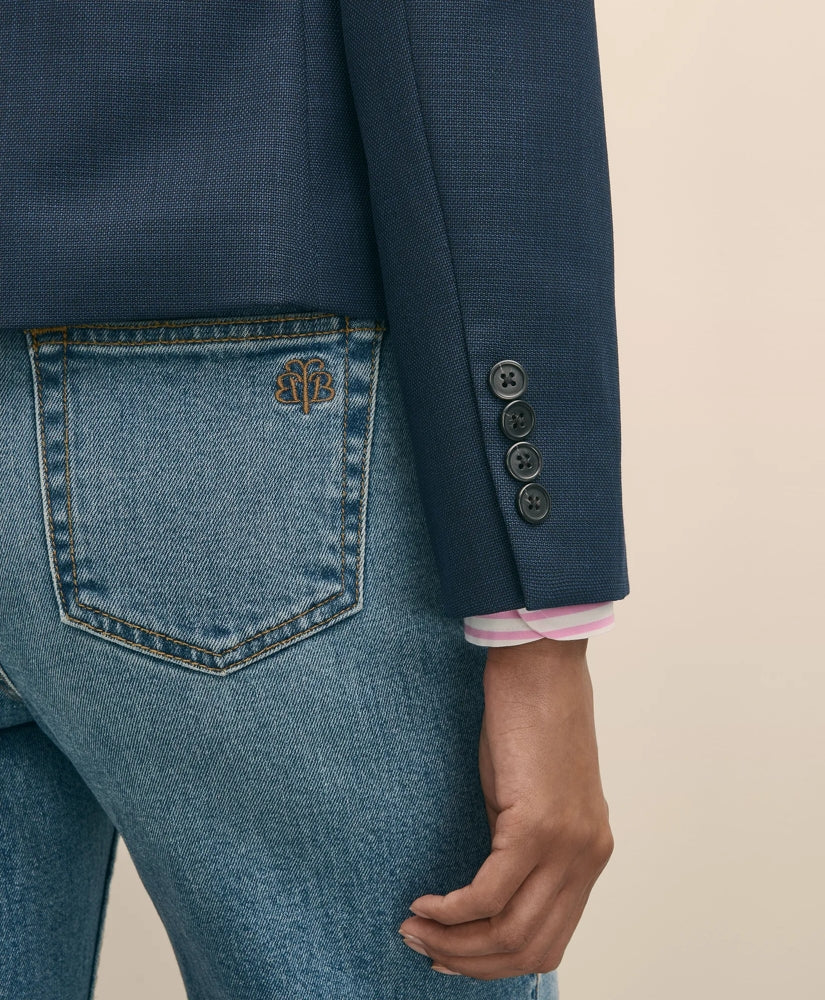 Wool-Blend Shrunken Fit Hopsack Jacket | Brooks Brothers online shop