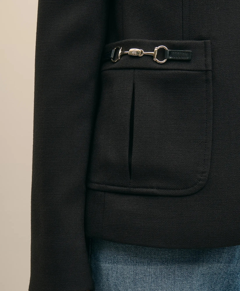 Wool-Blend Horsebit Detail Jacket | Brooks Brothers online shop