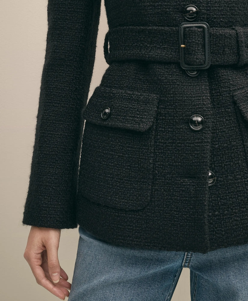 Military Boucle Belted Jacket | Brooks Brothers online