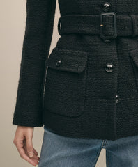 Military Boucle Belted Jacket | Brooks Brothers online