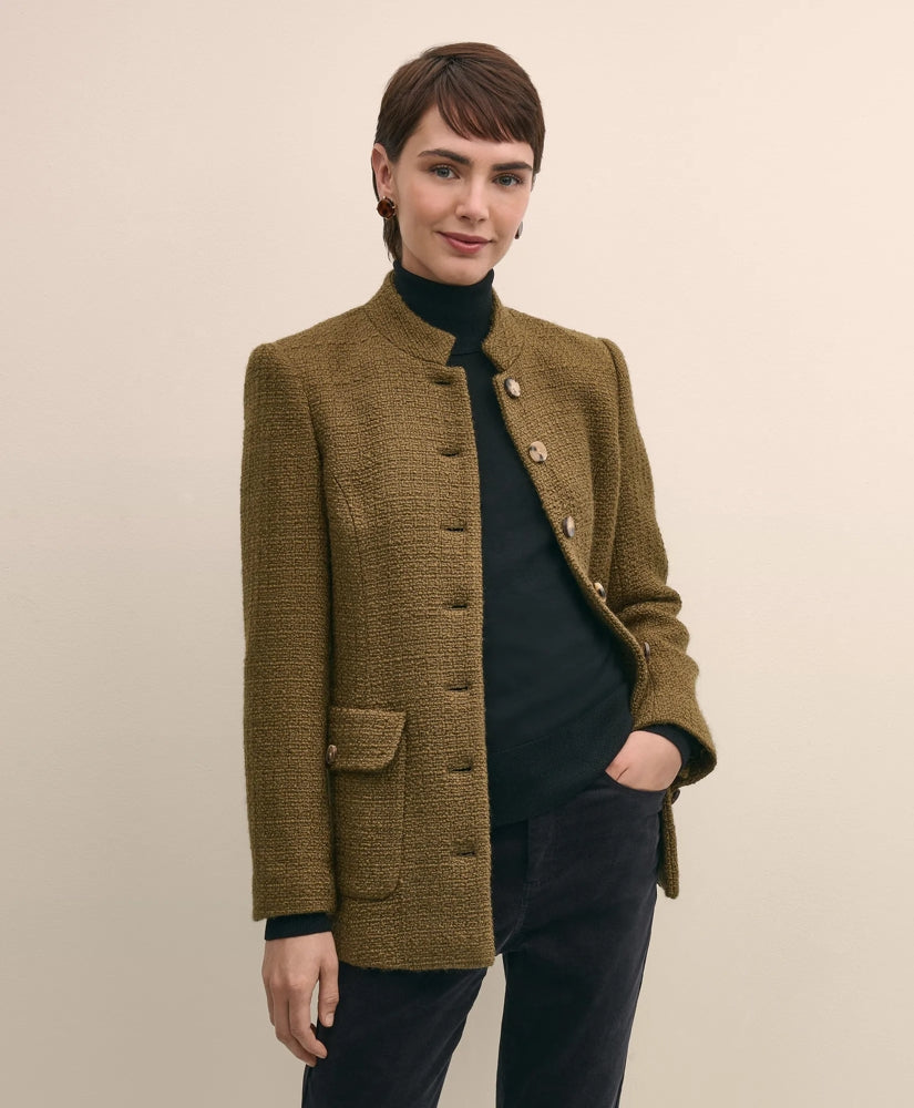 Military Boucle Belted Jacket | Brooks Brothers online