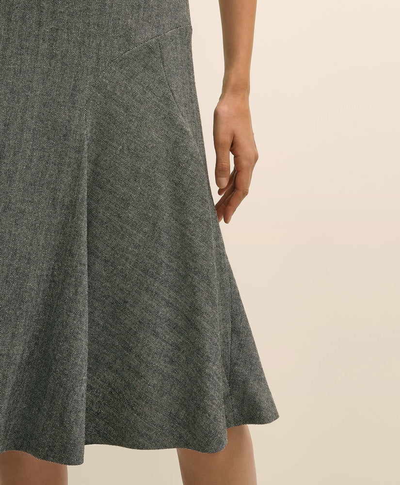 Wool-Blend Pleated Herringbone Skirt | Brooks Brothers sale
