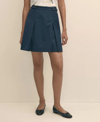 Wool Blend Pleated Hopsack A-Line Skirt | Brooks Brothers discount