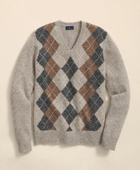 Wool Blend V-Neck Argyle Sweater | Brooks Brothers discount