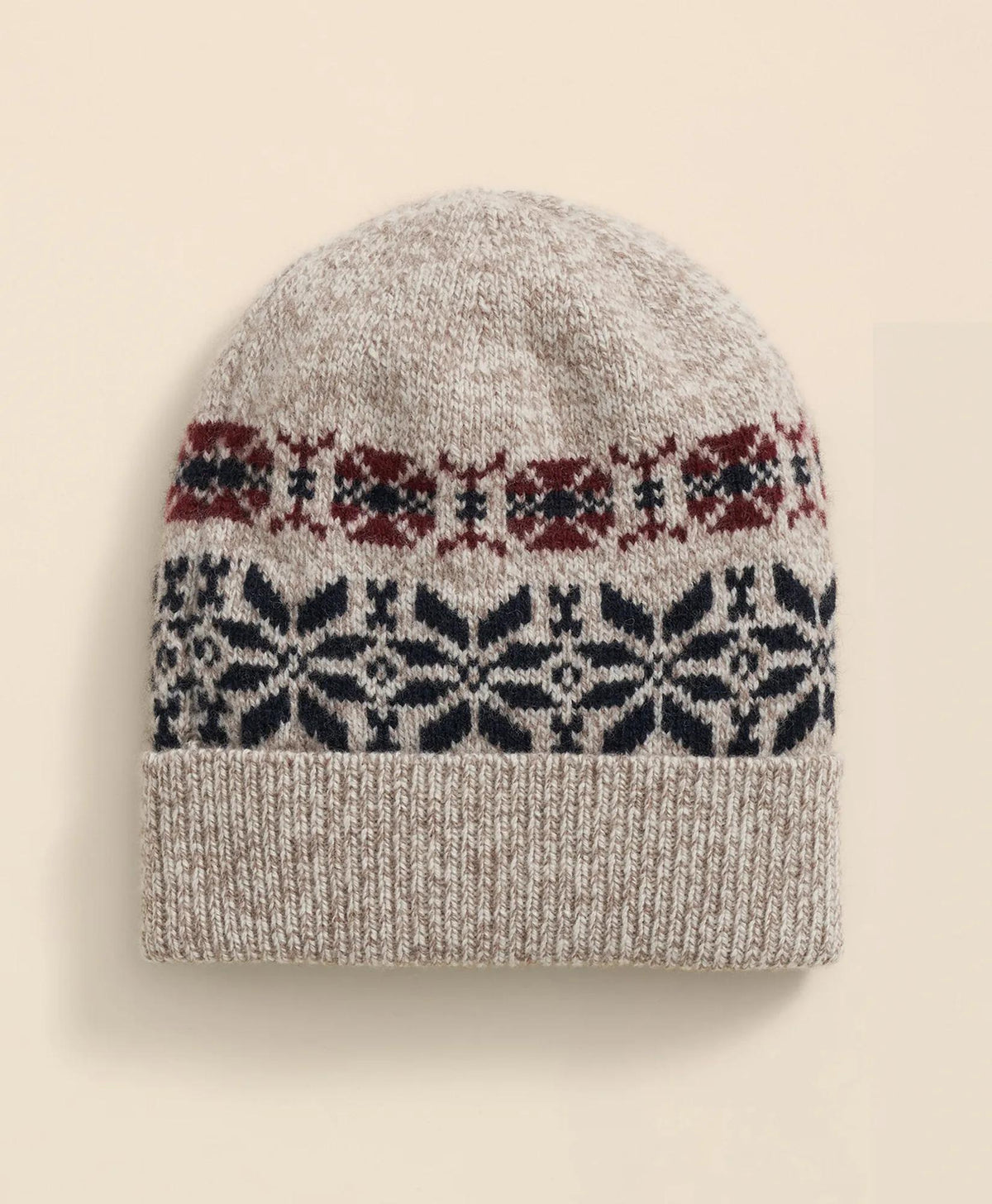Wool-Cashmere Archive Jacquard Beanie Hat | Brooks Brothers online