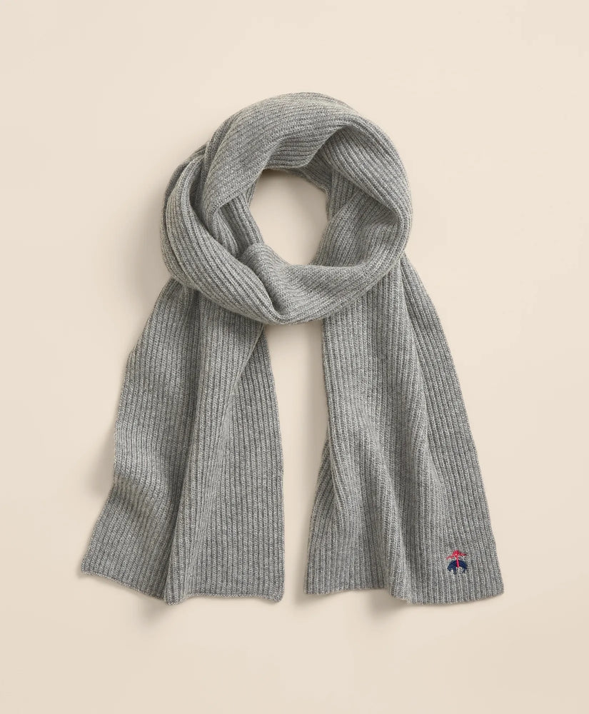 Wool-Cashmere Blend Ribbed Scarf | Brooks Brothers online