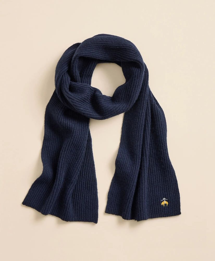 Wool-Cashmere Blend Ribbed Scarf | Brooks Brothers online
