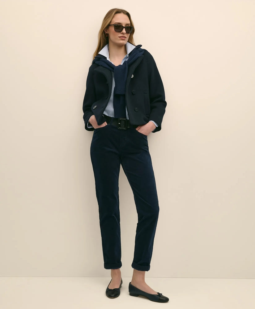 Wool Cropped Peacoat With Sweater Collar | Brooks Brothers sale