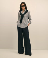 Wool Flannel High Waisted Wide-Leg Pant | Brooks Brothers for sale