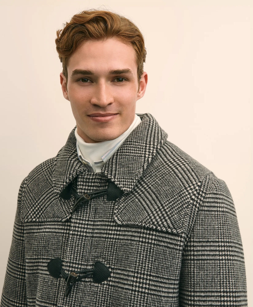 Wool Glen Plaid Duffle Coat | Brooks Brothers online