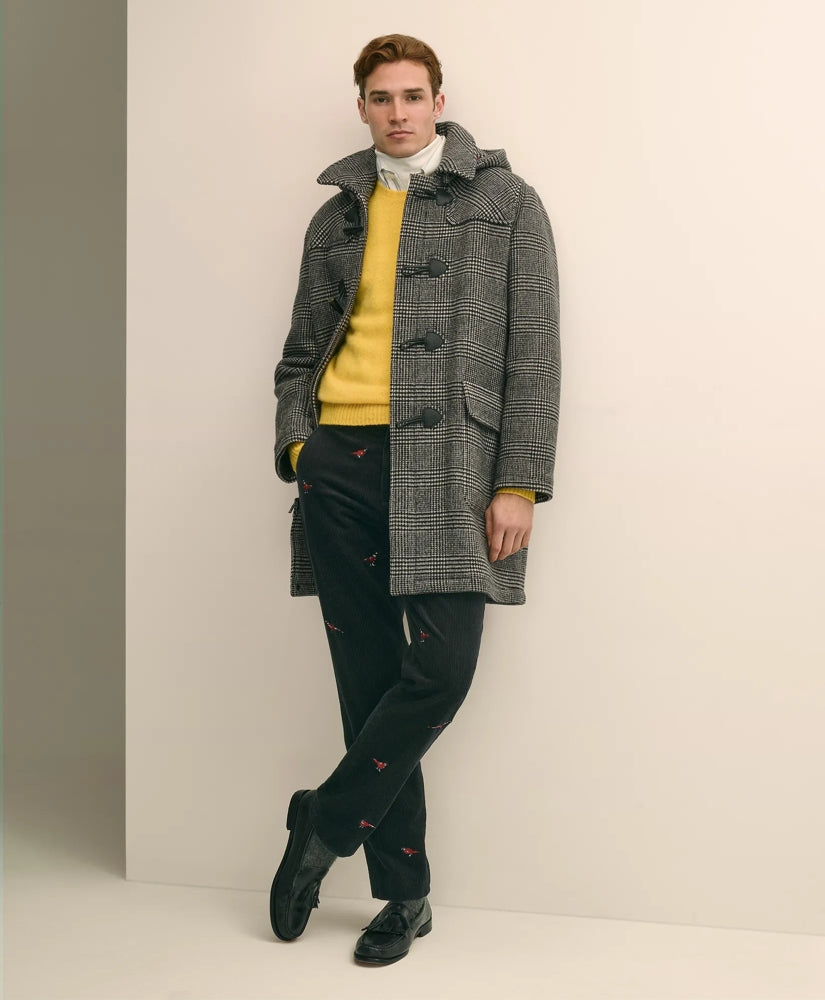 Wool Glen Plaid Duffle Coat | Brooks Brothers online