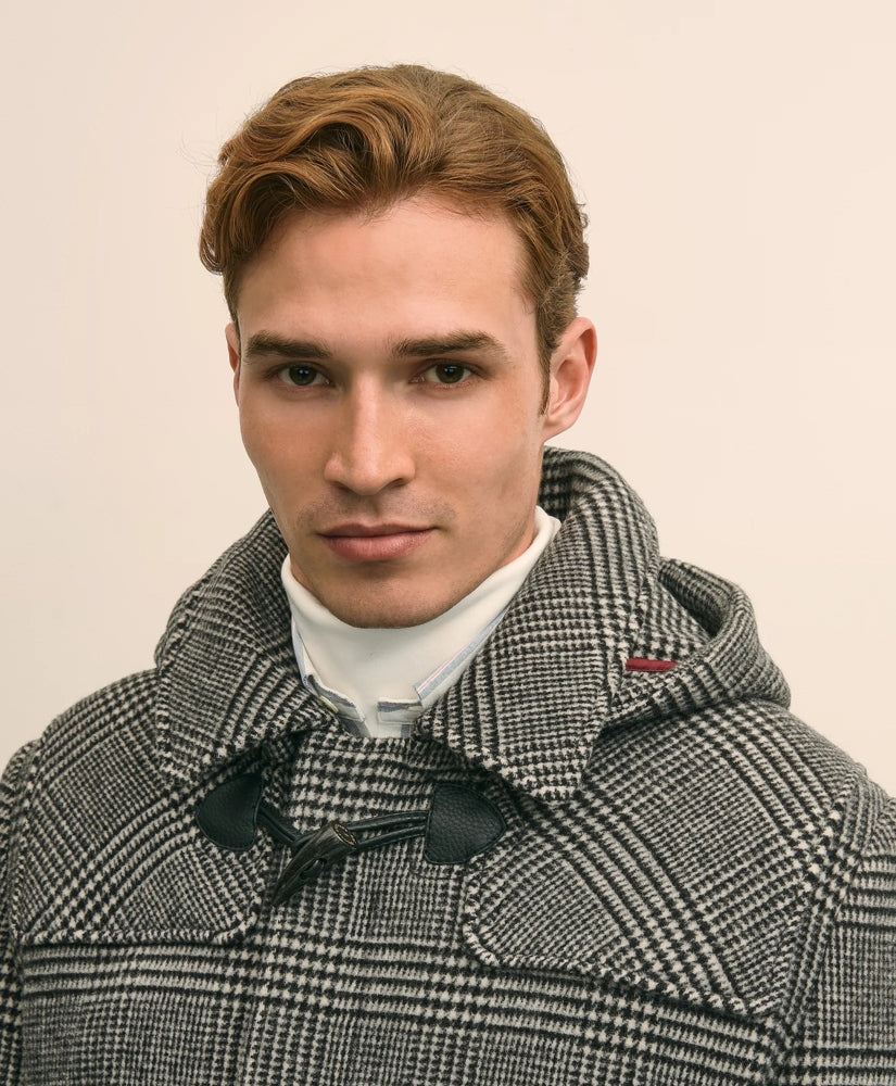 Wool Glen Plaid Duffle Coat | Brooks Brothers online