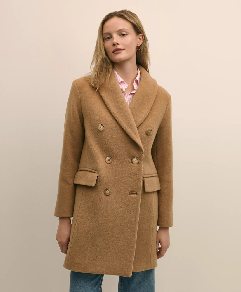 Wool Oversized Shawl Collar Coat | Brooks Brothers online shop