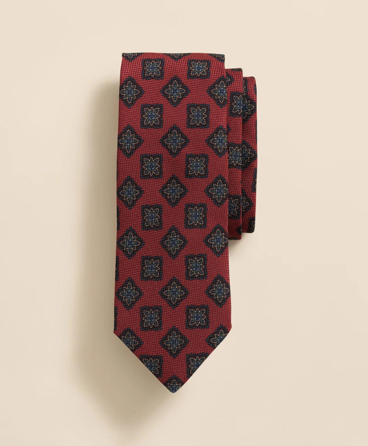 Wool-Silk Square Flower Medallion Tie | Brooks Brothers sale