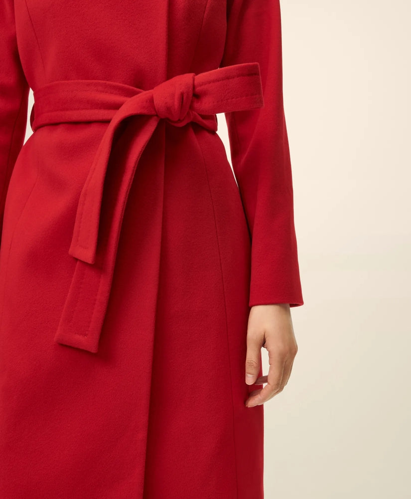 Wrap Coat in Water-Repellent Brushed-Twill Wool | Brooks Brothers on sale