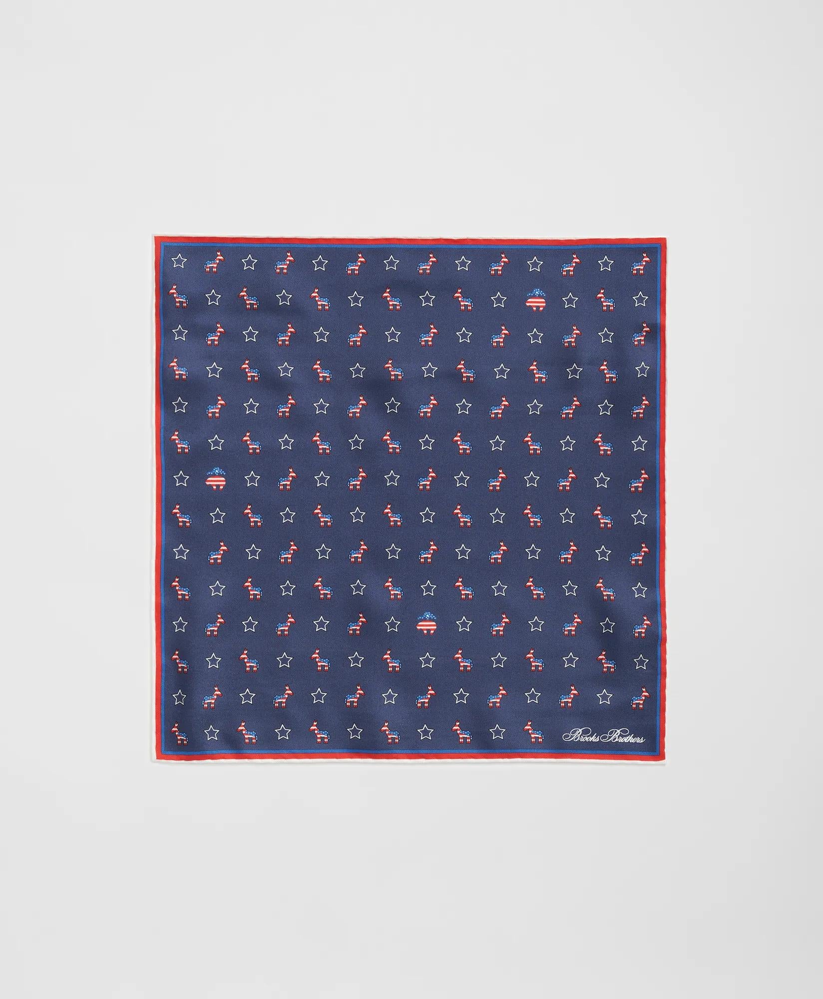 Donkey Motif Silk Pocket Square | Brooks Brothers cheap