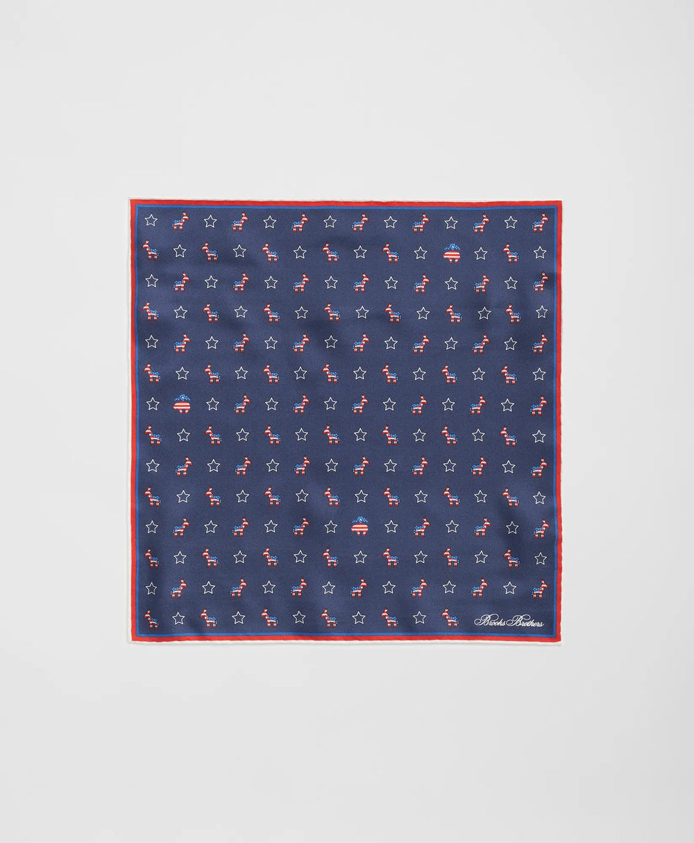 Donkey Motif Silk Pocket Square | Brooks Brothers cheap