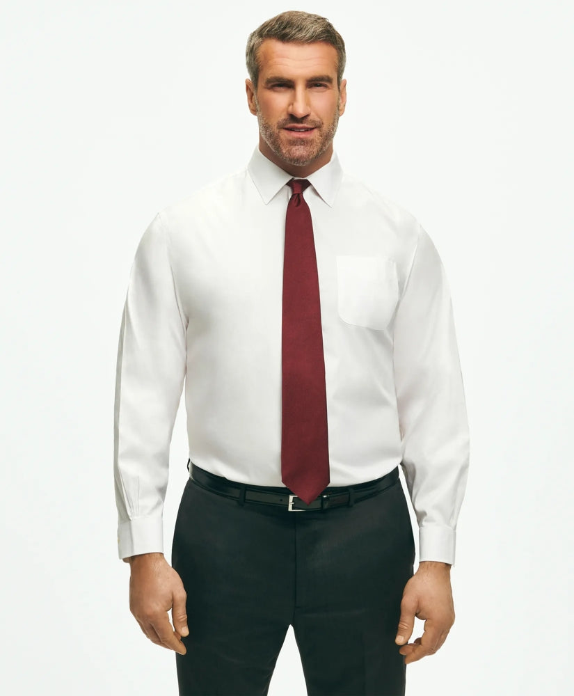 Big & Tall Stretch Dress Shirt, Non-Iron Pinpoint Spread Collar | Brooks Brothers sale