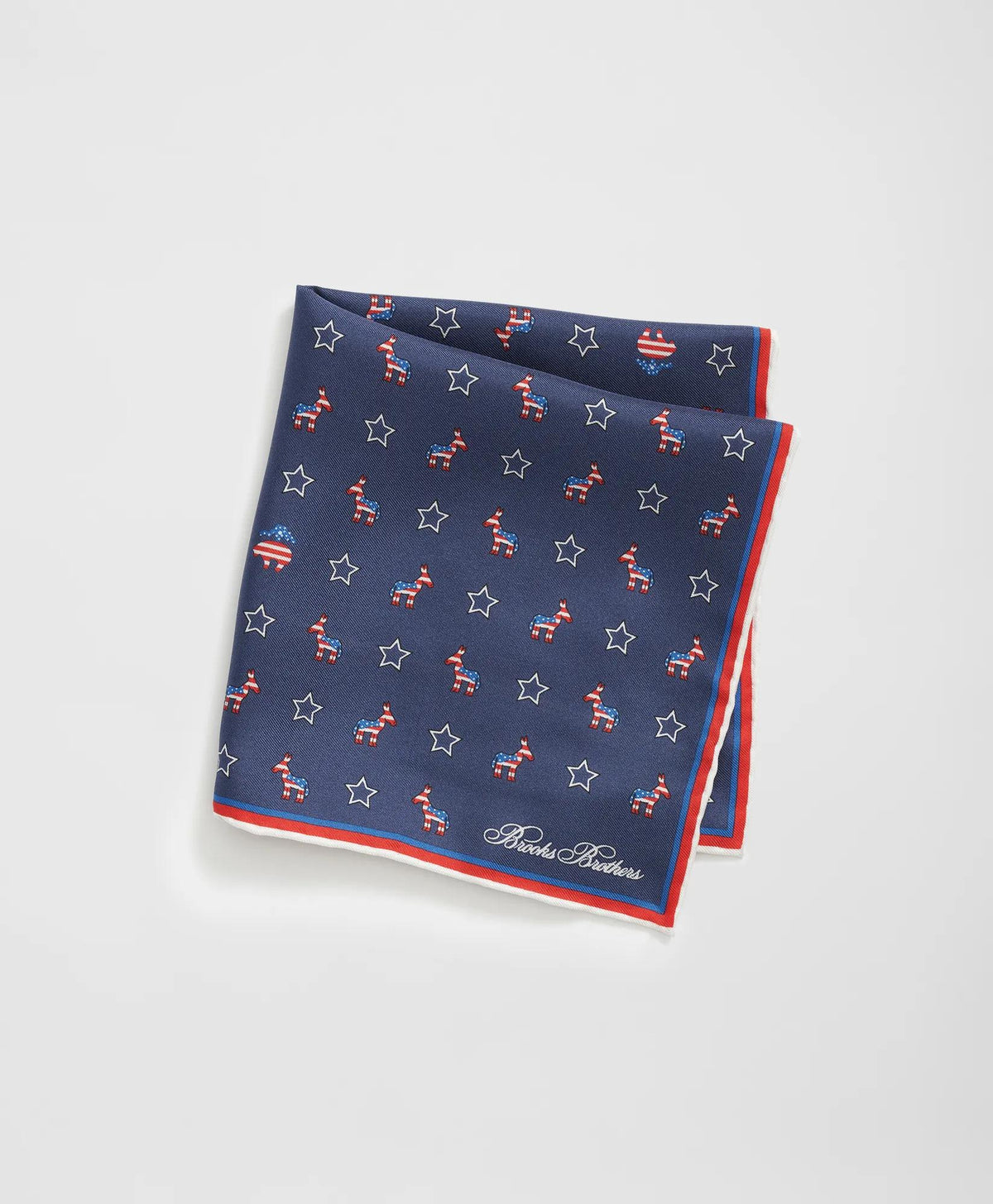 Donkey Motif Silk Pocket Square | Brooks Brothers cheap