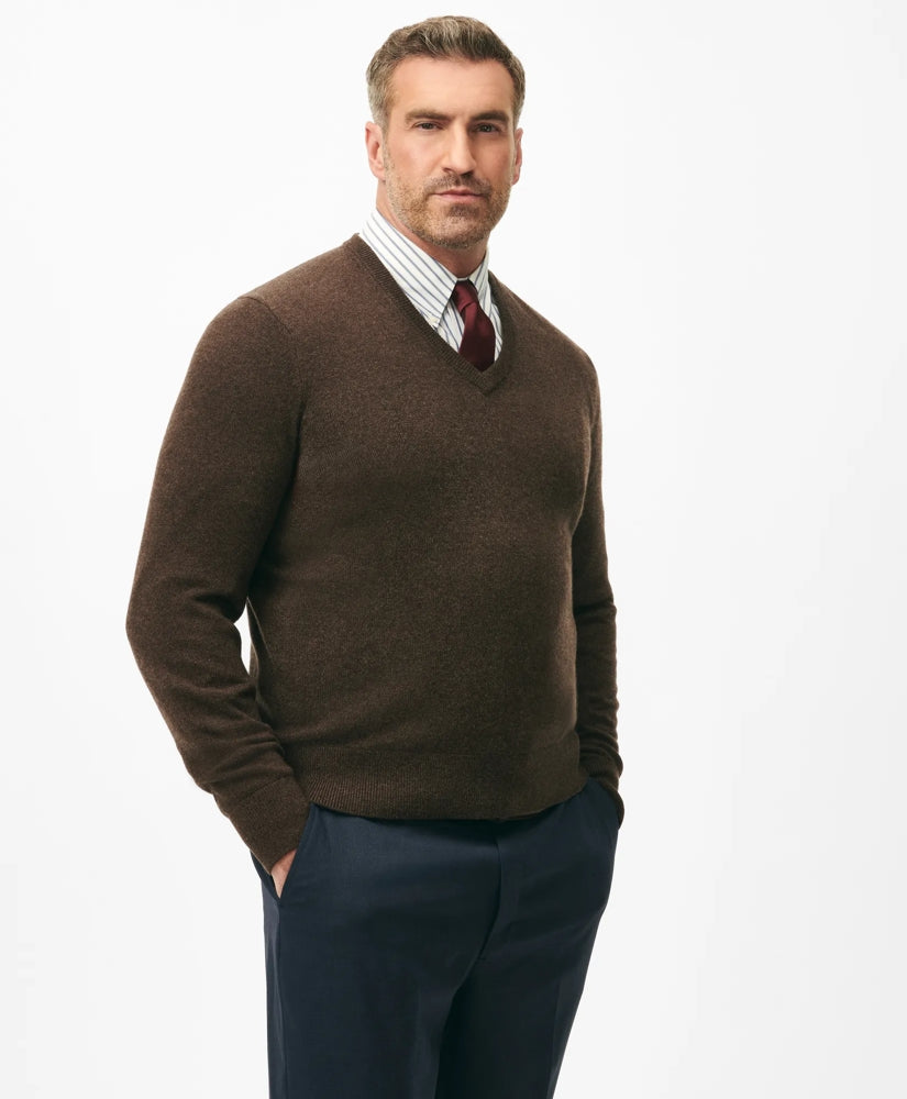 Big & Tall 3-Ply Cashmere V-Neck Sweater | Brooks Brothers on sale