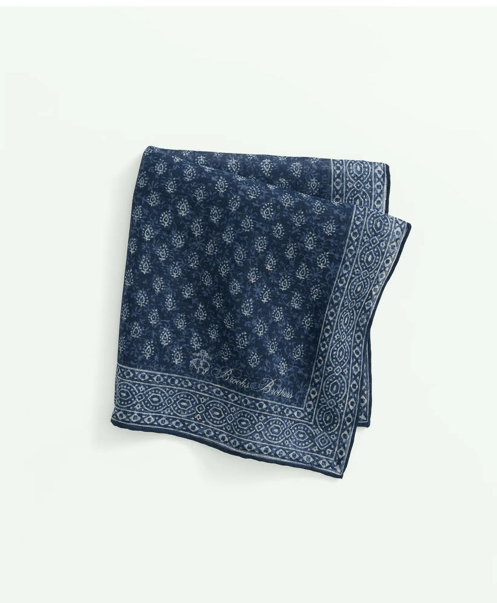 Batik Foulard Cotton-Linen Pocket Square | Brooks Brothers online shop