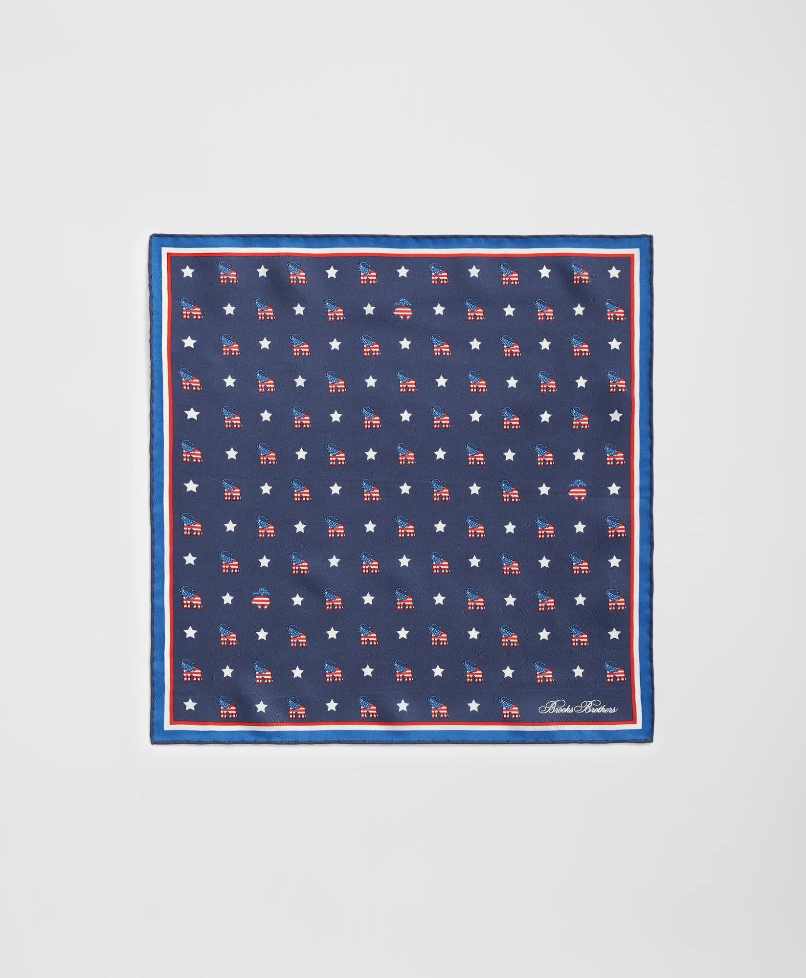Elephant Motif Silk Pocket Square | Brooks Brothers cheap