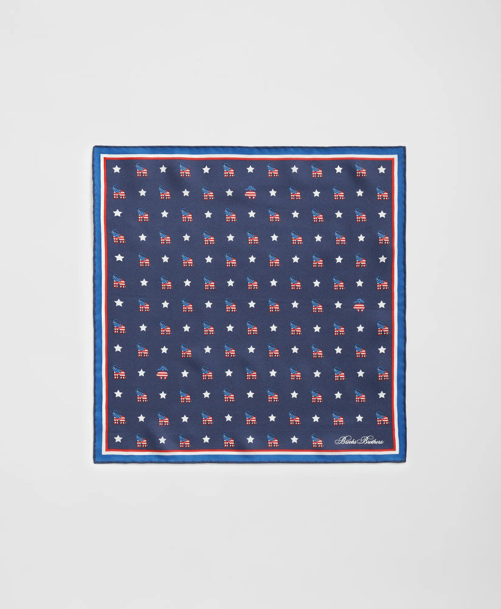 Elephant Motif Silk Pocket Square | Brooks Brothers cheap