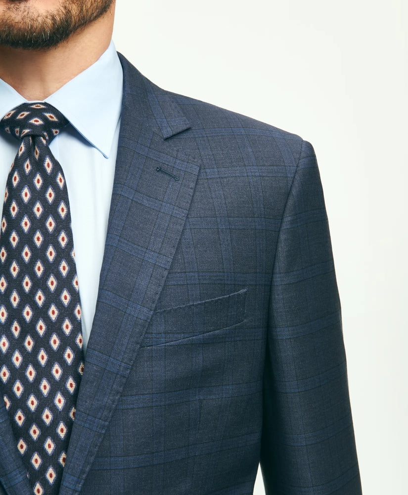 Traditional Fit Wool Checked 1818 Suit | Brooks Brothers on sale