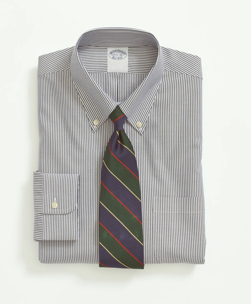 Stretch Supima® Cotton Non-Iron Pinpoint Oxford Button-Down Collar, Candy Stripe Dress Shirt | Brooks Brothers online
