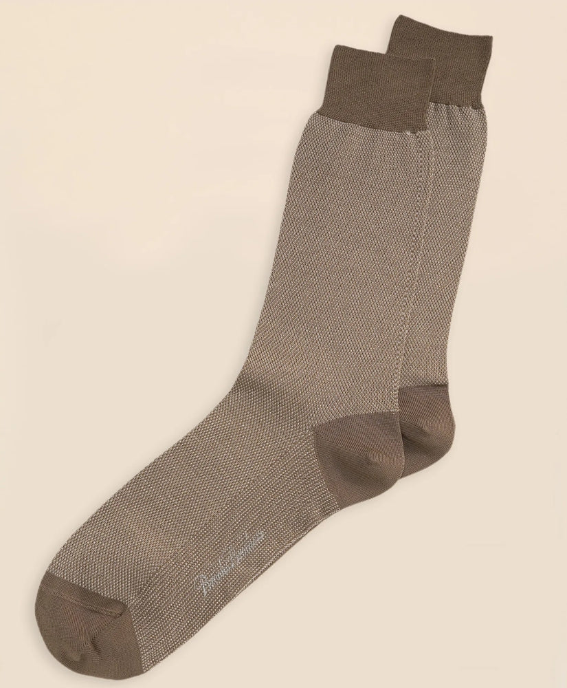 Cotton Bird's Eye Crew Socks | Brooks Brothers sale