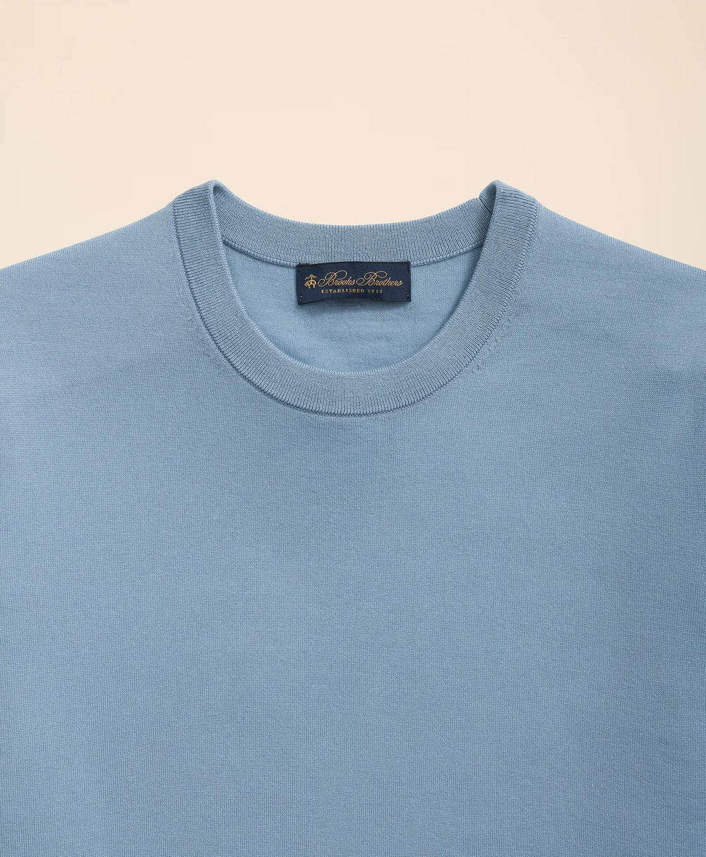 Lightweight Luxe All-Season Sweater, Short Sleeve Crewneck | Brooks Brothers online