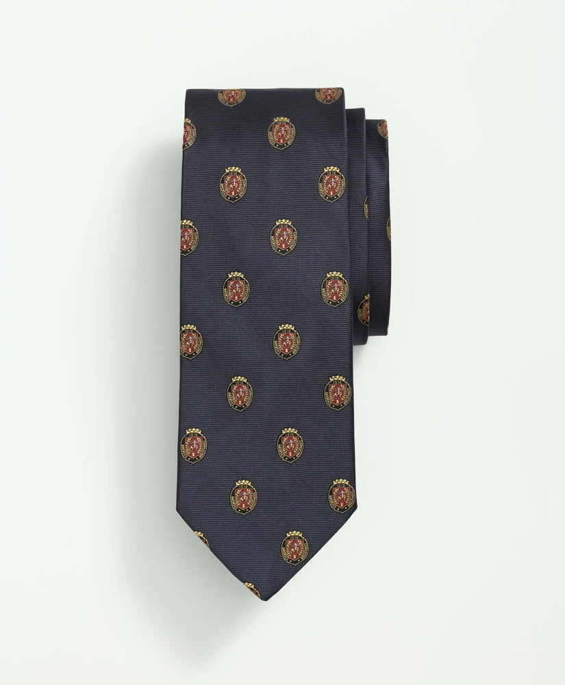 Silk BB Crest Embroidered Tie | Brooks Brothers online shop