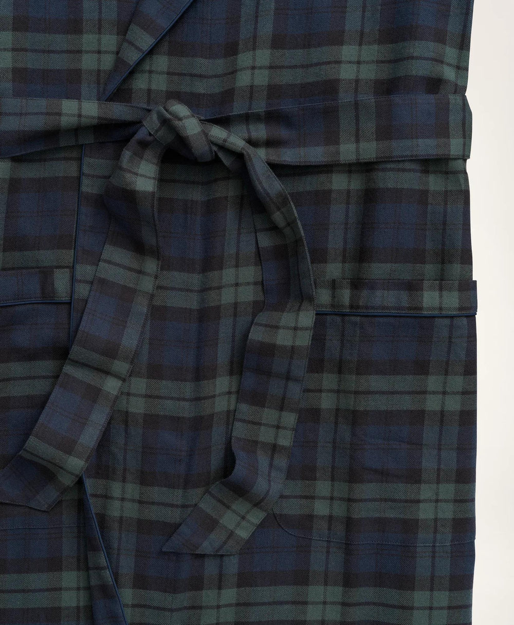Cotton Flannel Black Watch Robe | Brooks Brothers online