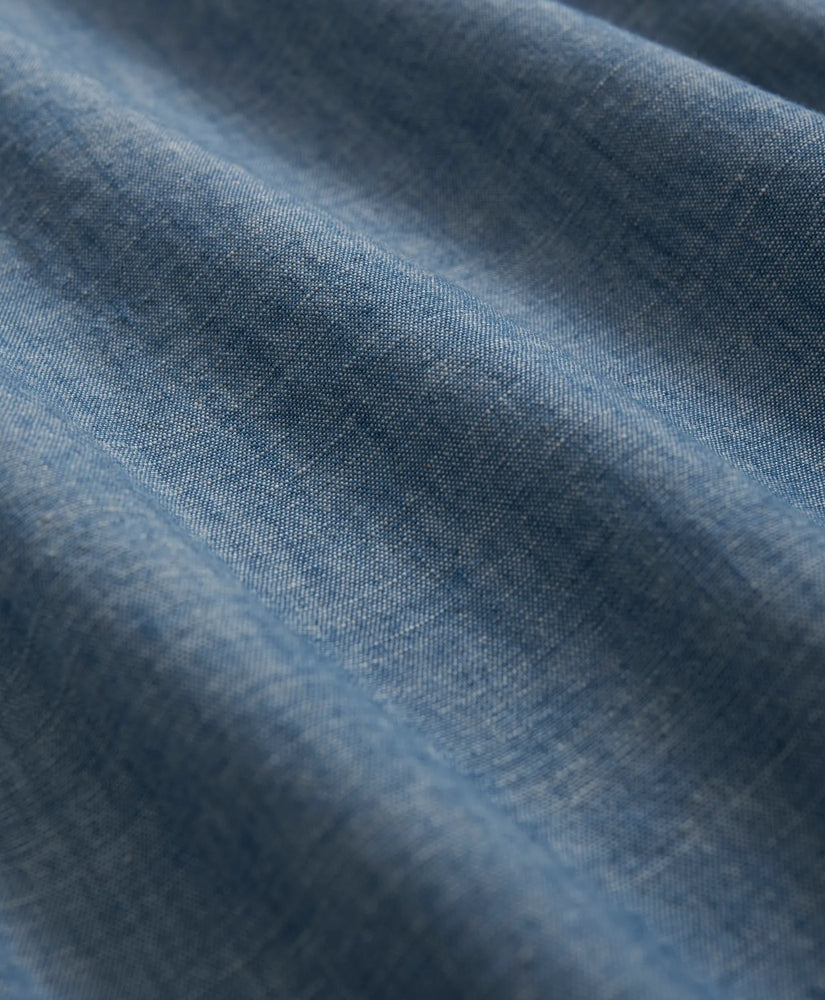 Chambray Cotton Poplin Polo Button Down Collar, Sport Shirt | Brooks Brothers on sale