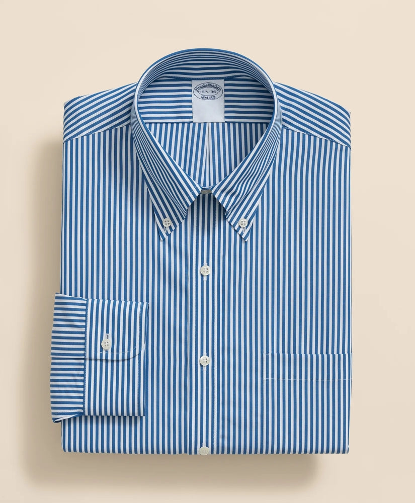 Pure Supima® Cotton Regular-Finish Polo Button Down Collar, Candy Stripe Dress Shirt | Brooks Brothers online