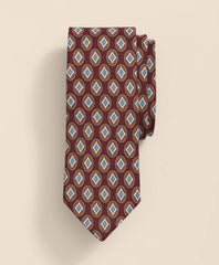 Linen-Silk Geometric Oval Motif Tie | Brooks Brothers sale