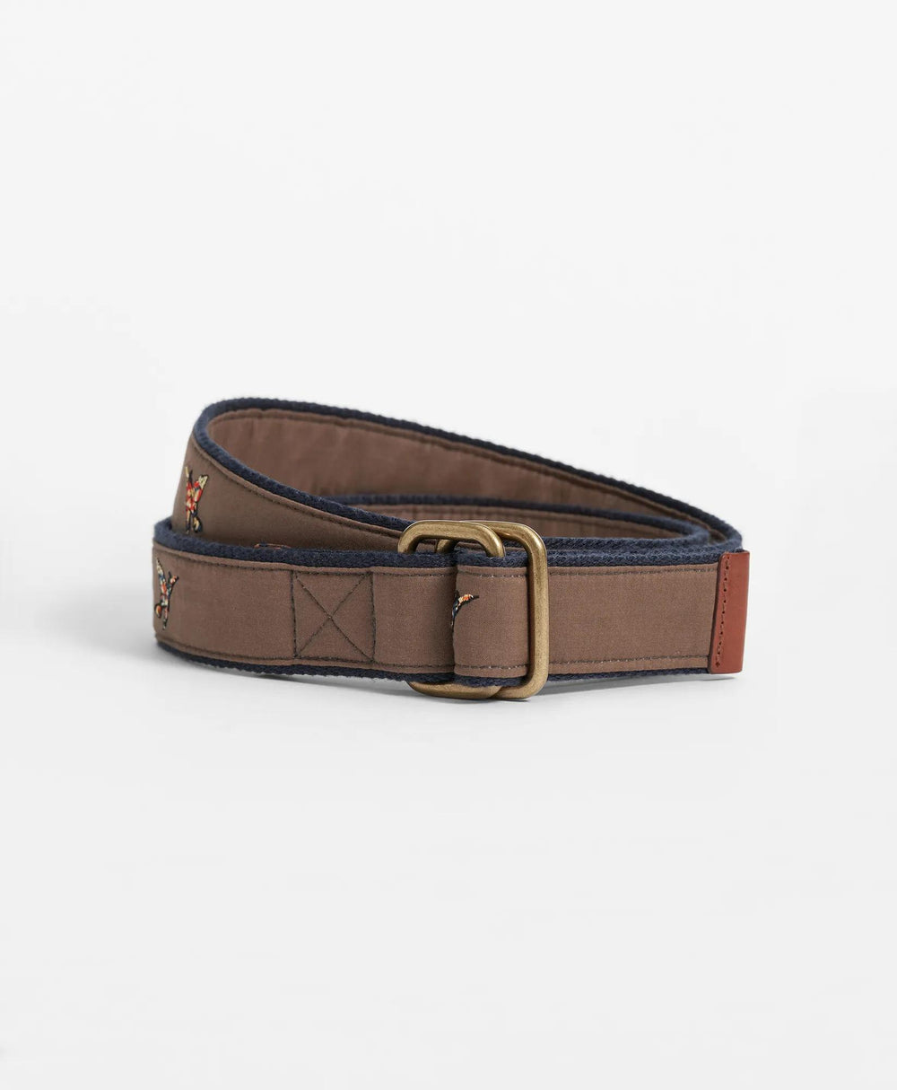 Duck Embroidered Leather Tab D-Ring Belt | Brooks Brothers sale