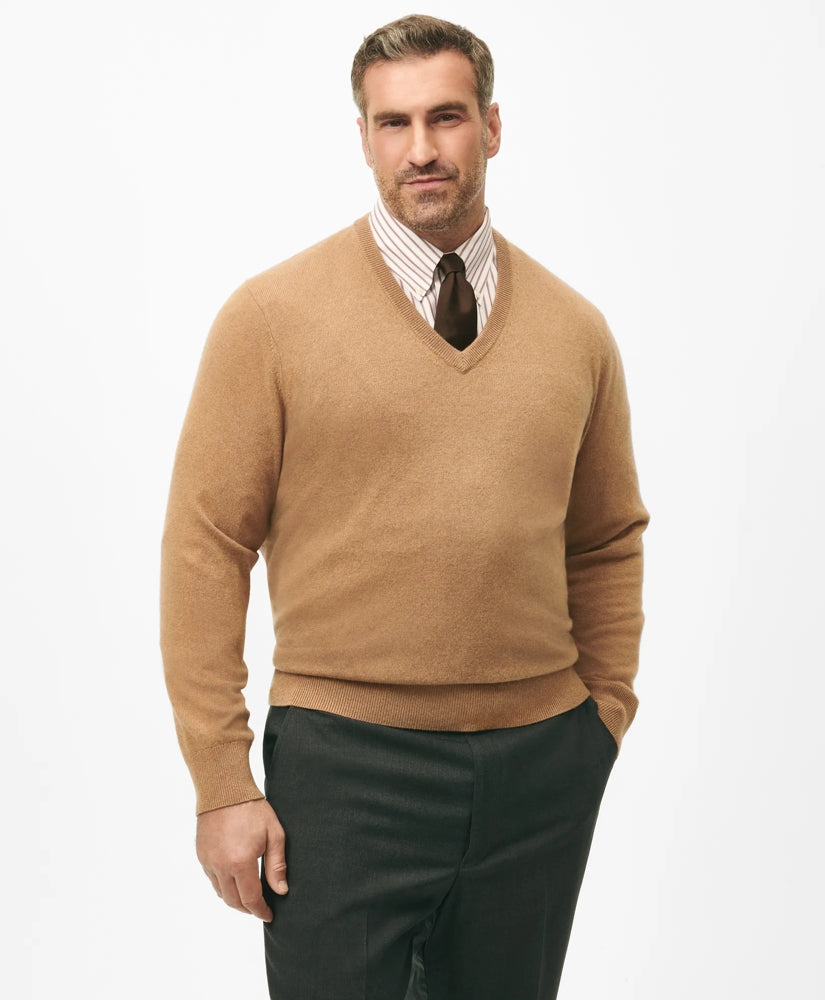 Big & Tall 3-Ply Cashmere V-Neck Sweater | Brooks Brothers on sale
